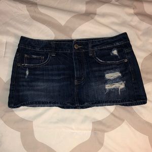 American Eagle Distressed Denim Mini Skirt